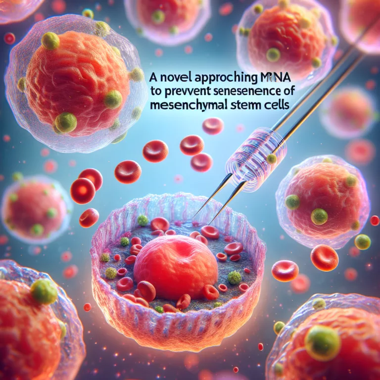 Nouvelle approche d’utilisation de l’ARNm pour prévenir la sénescence des cellules souches mésenchymateuses