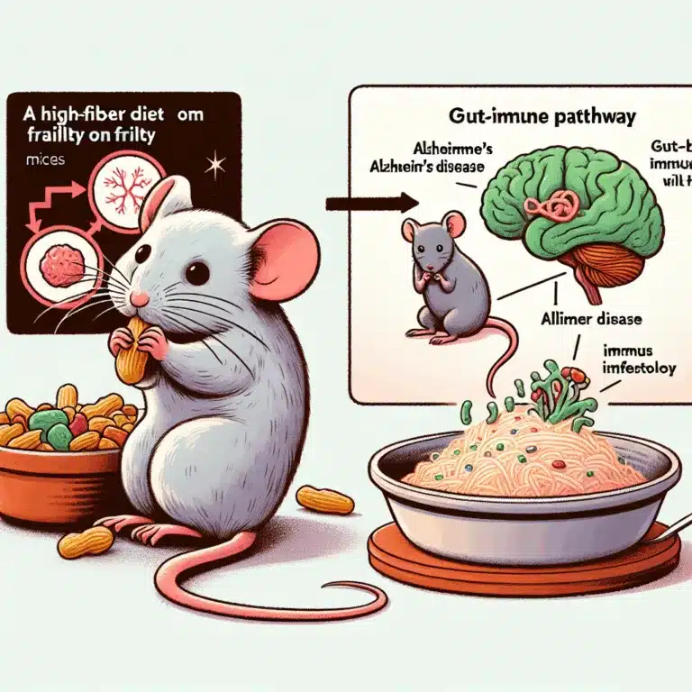 L’impact d’un régime riche en fibres sur la fragilité chez les souris Alzheimer et la voie immunitaire intestin-cerveau